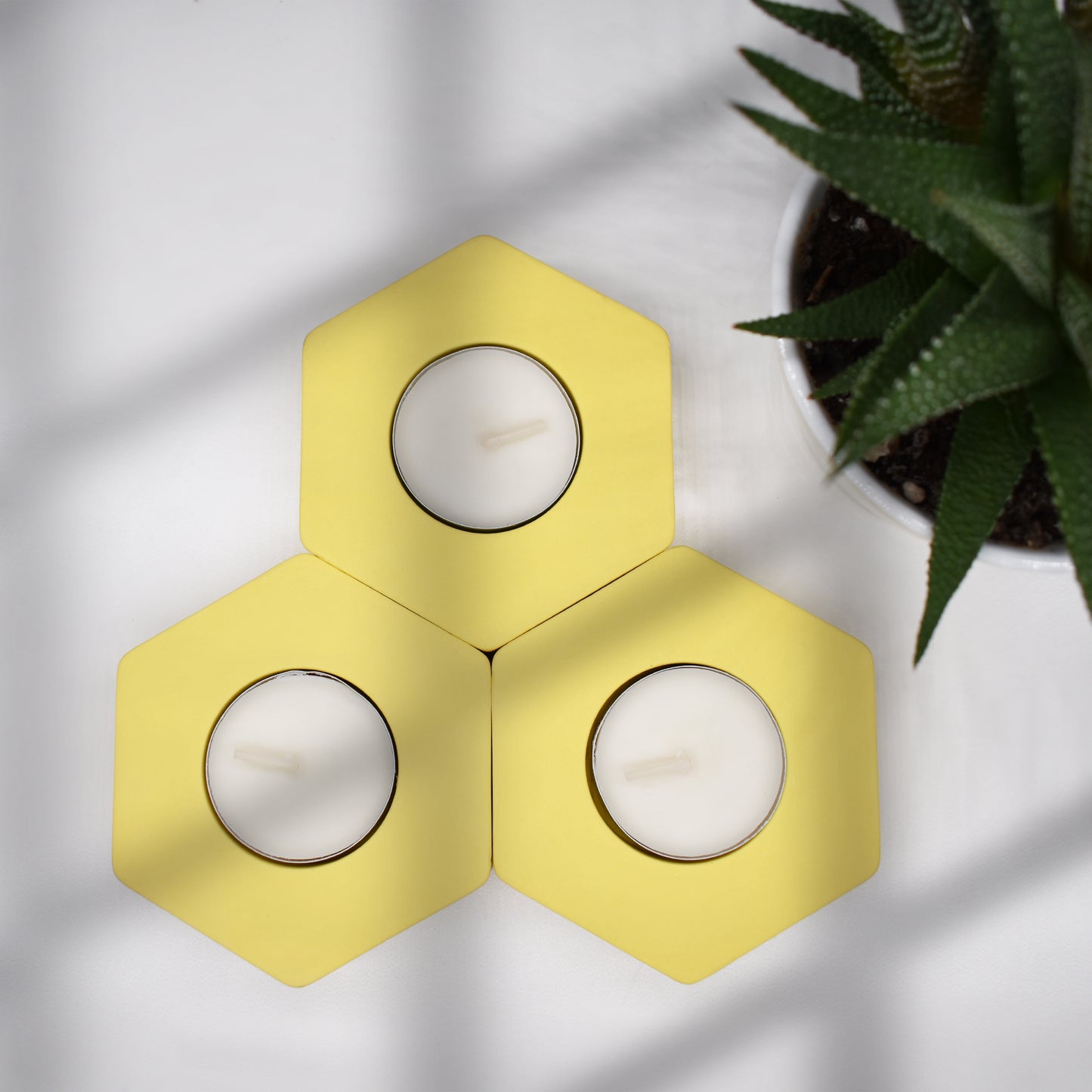 Hexagonal Candle Holder (3x)