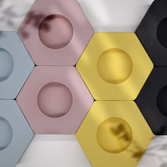 Hexagonal Candle Holder (3x)